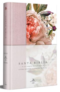Biblia Reina Valera 1960 Letra Grande. Tapa Dura, Tela Rosada Con Flores, Tama�o Manual/Spanish Bible Rvr 1960. Handy Size, Large Print, Hardcover, Pi - Reina Valera Revisada 1960