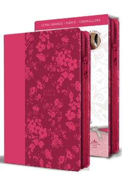 Biblia Reina Valera 1960 Letra Grande. S�mil Piel Fucsia, Cremallera, Indice, Tama�o Manual / Spanish Bible Rvr 1960. Handy Size, Large Print, Leather - Reina Valera Revisada 1960