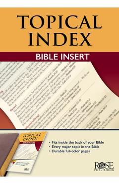 Book: Topical Bible Index Insert - Rose Publishing