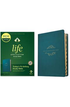 NLT Life Application Study Bible, Third Edition (Red Letter, Leatherlike, Teal Blue, Indexed) - Tyndale