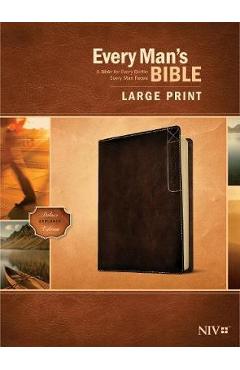 Every Man\'s Bible Niv, Large Print, Deluxe Explorer Edition (Leatherlike, Rustic Brown) - Stephen Arterburn