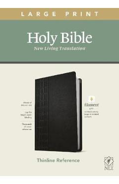NLT Large Print Thinline Reference Bible, Filament Enabled Edition (Red Letter, Leatherlike, Black) - Tyndale