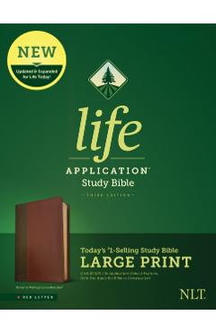 NLT Life Application Study Bible, Third Edition, Large Print (Red Letter, Leatherlike, Brown/Tan) - Tyndale