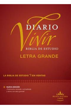Biblia de Estudio del Diario Vivir Rvr60, Letra Grande (Letra Roja, Tapa Dura) - Tyndale