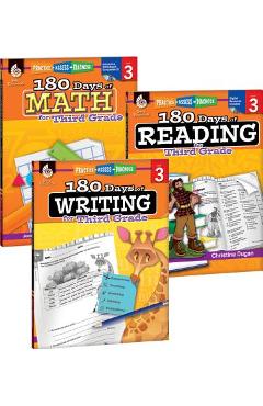 180 Days of Reading, Writing and Math for Third Grade 3-Book Set - Christine Dugan