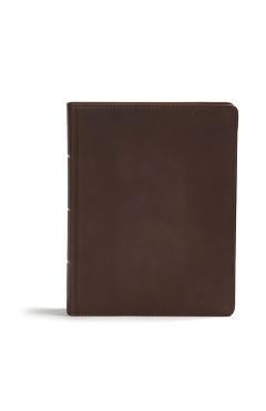 CSB Study Bible, Brown Genuine Leather: Red Letter, Study Notes and Commentary, Illustrations, Ribbon Marker, Sewn Binding, Easy-To-Read Bible Serif T - Csb Bibles By Holman