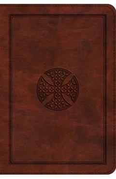 ESV Large Print Compact Bible (Trutone, Brown, Mosaic Cross Design) -