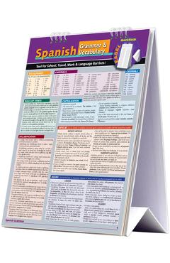 Spanish Grammar & Vocabulary Easel Book: A Quickstudy Reference Tool for School, Work & Language Barriers - Dora Romero
