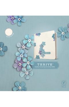 NLT Thrive Creative Journaling Devotional Bible (Hardcover, Blue Flowers) - Tyndale