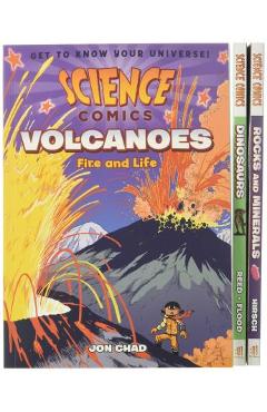Science Comics Boxed Set: Volcanoes, Dinosaurs, and Rocks and Minerals - Jon Chad