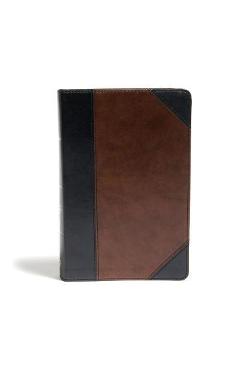 CSB Large Print Personal Size Reference Bible, Black/Brown Leathertouch - Csb Bibles By Holman