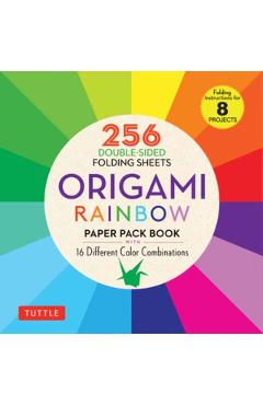 Origami Rainbow Paper Pack Book: 256 Double-Sided Folding Sheets (Includes Instructions for 8 Projects) - Tuttle Publishing