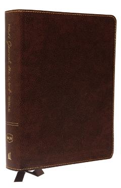 NKJV, Journal the Word Bible, Large Print, Bonded Leather, Brown, Red Letter Edition: Reflect, Journal, or Create Art Next to Your Favorite Verses - Thomas Nelson