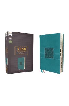 Nasb, Thinline Bible, Leathersoft, Teal, Red Letter Edition, 2020 Text, Thumb Indexed, Comfort Print - Zondervan