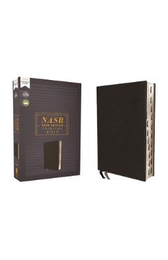 Nasb, Thinline Bible, Leathersoft, Black, Red Letter Edition, 2020 Text, Thumb Indexed, Comfort Print - Zondervan