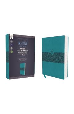 Nasb, Super Giant Print Reference Bible, Leathersoft, Teal, Red Letter Edition, 1995 Text, Comfort Print - Zondervan
