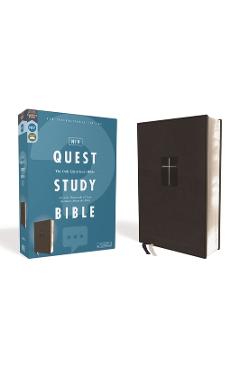 Niv, Quest Study Bible, Leathersoft, Black, Comfort Print: The Only Q and A Study Bible - Christianity Today Intl