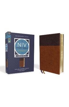 NIV Study Bible, Fully Revised Edition, Large Print, Leathersoft, Brown, Red Letter, Comfort Print - Kenneth L. Barker