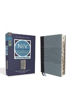 NIV Study Bible, Fully Revised Edition, Personal Size, Leathersoft, Navy/Blue, Red Letter, Thumb Indexed, Comfort Print - Kenneth L. Barker