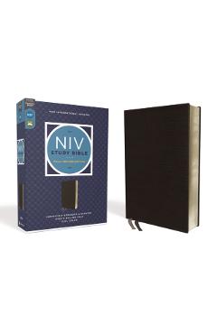 NIV Study Bible, Fully Revised Edition, Bonded Leather, Black, Red Letter, Comfort Print - Kenneth L. Barker