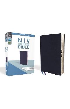 NIV, Thinline Bible, Bonded Leather, Navy, Indexed, Red Letter Edition - Zondervan