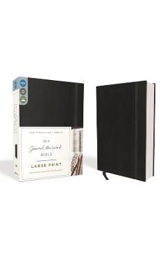 NIV, Journal the Word Bible, Large Print, Hardcover, Black: Reflect, Journal, or Create Art Next to Your Favorite Verses - Zondervan