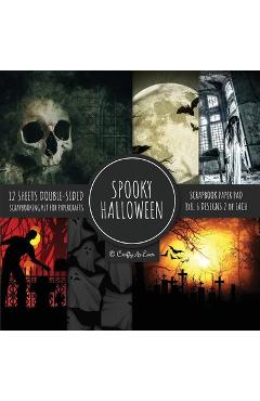 Spooky Halloween Scrapbook Paper Pad 8x8 Scrapbooking Kit for Papercrafts, Cardmaking, Printmaking, DIY Crafts, Holiday Themed, Designs, Borders, Back - Crafty As Ever