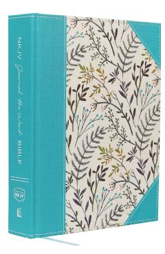 NKJV, Journal the Word Bible, Large Print, Blue Floral Cloth, Red Letter Edition: Reflect, Journal, or Create Art Next to Your Favorite Verses - Thomas Nelson