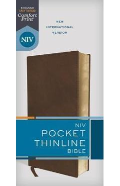 Niv, Pocket Thinline Bible, Leathersoft, Brown, Red Letter, Comfort Print - Zondervan