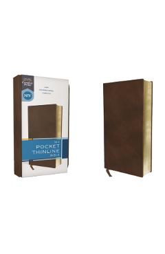Niv, Pocket Thinline Bible, Leathersoft, Brown, Red Letter, Comfort Print - Zondervan
