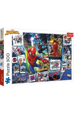 Puzzle 500. Poster cu Spiderman supereroul