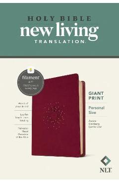 NLT Personal Size Giant Print Bible, Filament Enabled Edition (Red Letter, Leatherlike, Aurora Cranberry) - Tyndale