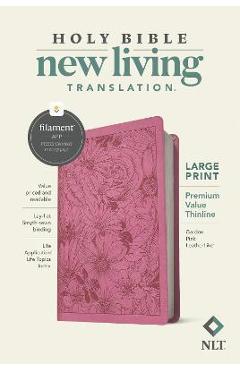 NLT Large Print Premium Value Thinline Bible, Filament Enabled Edition (Leatherlike, Garden Pink) - Tyndale