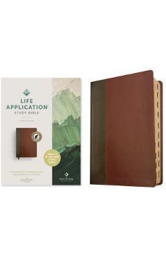 NLT Life Application Study Bible, Third Edition (Red Letter, Leatherlike, Brown/Tan, Indexed) - Tyndale