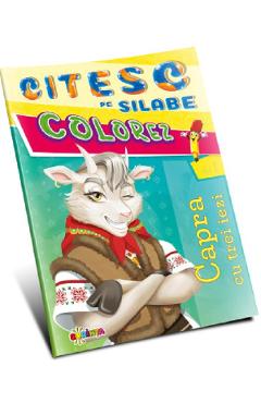 Citesc pe silabe, colorez. Capra cu trei iezi - DORINTA