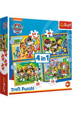 Puzzle 4 in 1. Patrula catelusilor: Sarbatorile