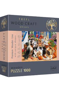 Puzzle 1000 din lemn. Echipa de catei