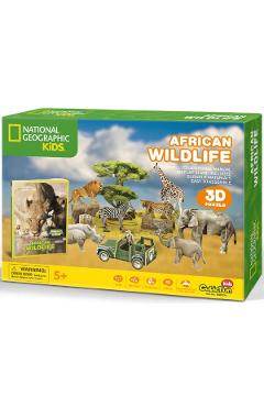 Puzzle 3D + Brosura. Animale salbatice