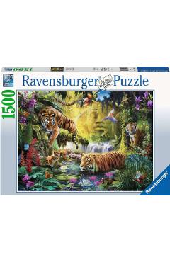 Puzzle 1500. Iaz cu tigri