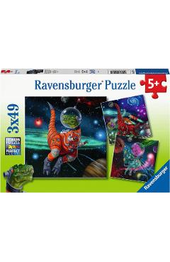 Puzzle 3 in 1. Dinozauri in spatiu