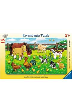 Puzzle 15. Animale pe pajiste
