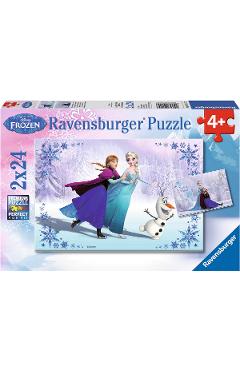 Puzzle 2 in 1. Frozen: Surori pentru totdeauna