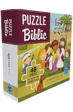 Puzzle biblic 48. Isus binecuvanteaza copiii