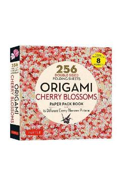 Origami Cherry Blossoms Paper Pack Book: 256 Double-Sided Folding Sheets with 16 Different Cherry Blossom Patterns with Solid Colors on the Back (Incl - Tuttle Publishing