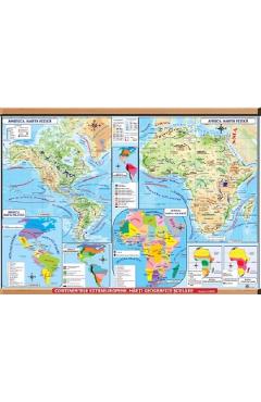 Harta de perete continentele extraeuropene - CARTA ATLAS