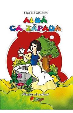 Alba ca Zapada. Poveste de colorat - Fratii Grimm - ROXEL CART