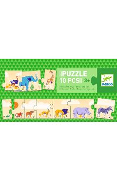 Puzzle 10 piese. Small and Big. De la mic la mare