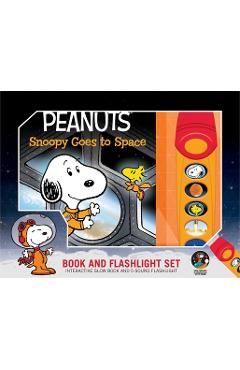 Peanuts: Snoopy Goes to Space Book and 5-Sound Flashlight Set: Book and Flashlight Set [With Flashlight] - Pi Kids