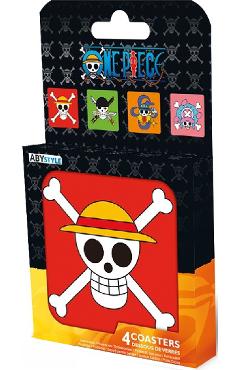 Set suport pahare: skulls. one piece