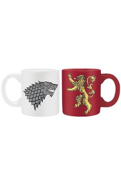 Set 2 cani espresso: stark si lannister. game of thrones